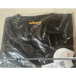 Urbane Men’s V-Neck Scrub Top Moisture Wicking Stretch Comfort Black Size Small